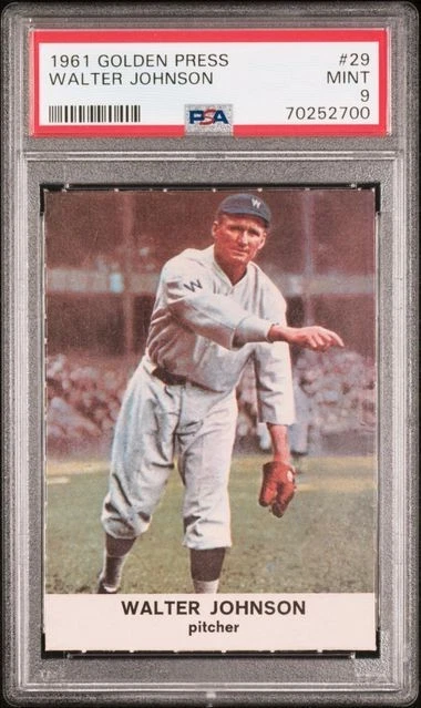 1961 GOLDEN PRESS #29 WALTER JOHNSON BIG TRAIN PSA 9 VINTAGE MLB POP 29 0 HIGHER