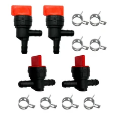 1/4" Inline Fuel Cut Off Valve Straight Gas Valve and 90 Degree Fuel Shut off...