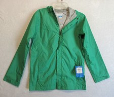 Columbia Youth Omni Tech Green Zip Front Hood Windbreaker Rain Jacket Large NEW