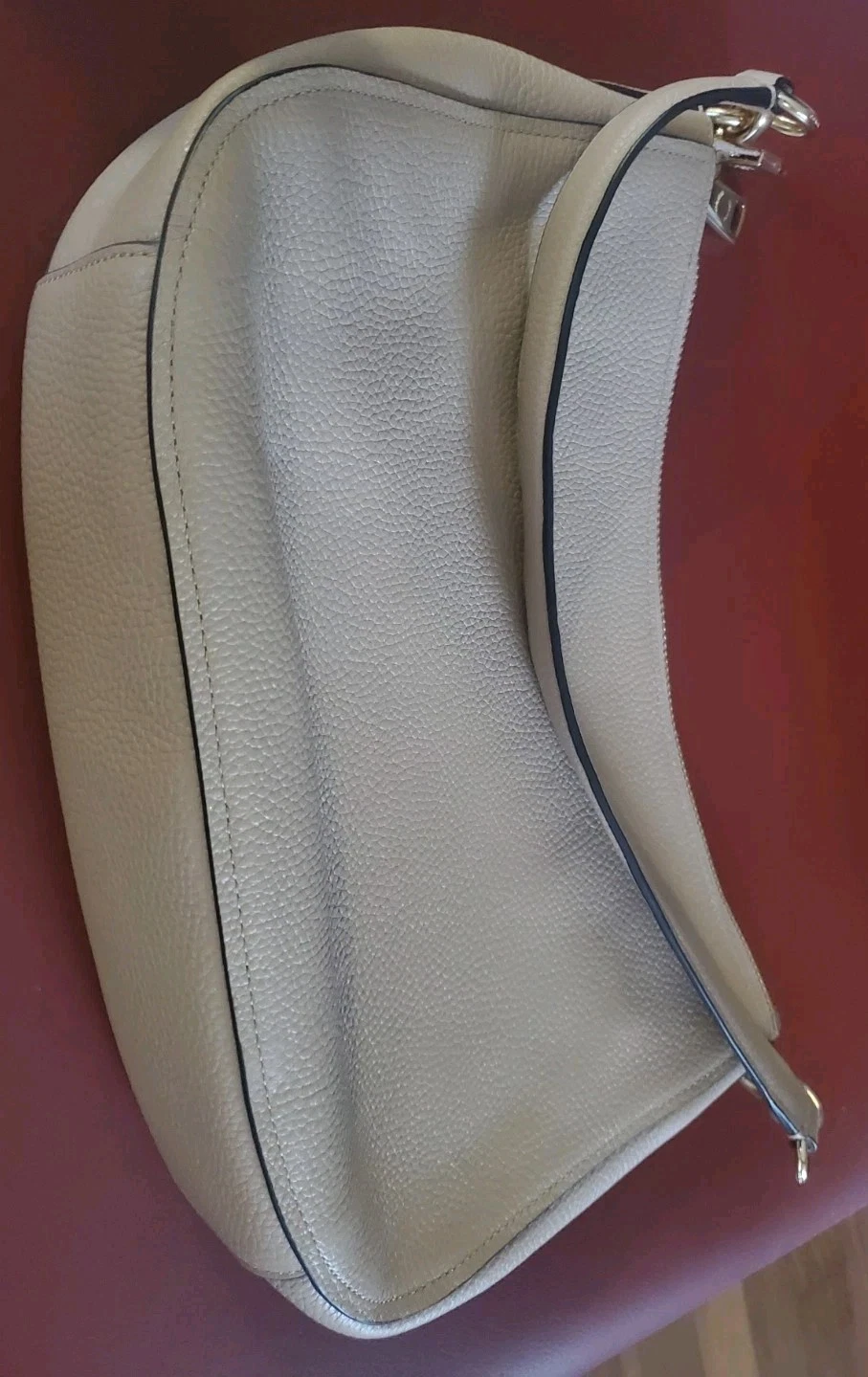 Borsa a tracolla Coach 56819 in pelle beige ciottolata quasi come nuova 10 5x6 5x2 5"