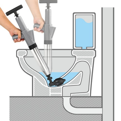 #ad Toilet Plunger High Pressure Air Drain Blaster Stainless Steel Toilet Dredge $32.34