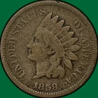1859 Indian Head Cent Very Good VG Coin #39485