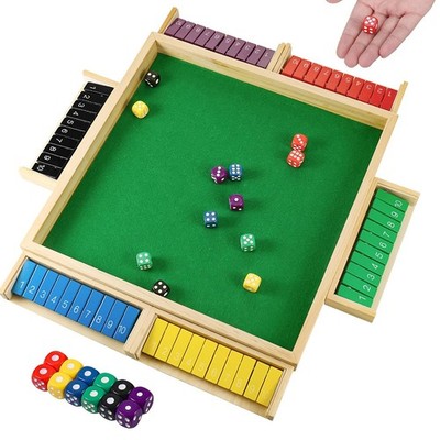 Holz Klappenspiel Shut The Box 6 Spieler Würfel Brettspiel Rechnen Lernen