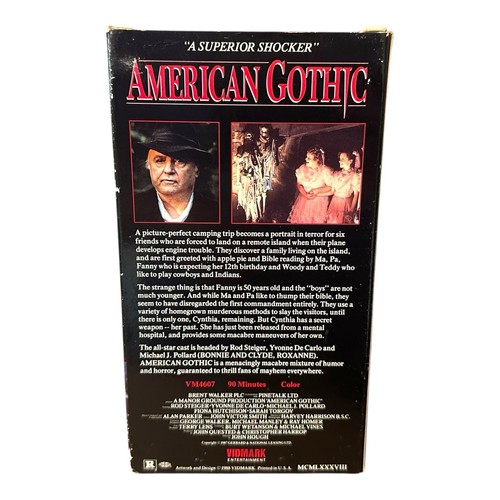 Vintage American Gothic VHS Tape Vidmark 1988 Horror Rod Steiger Yvonne De Carlo - Picture 3 of 13