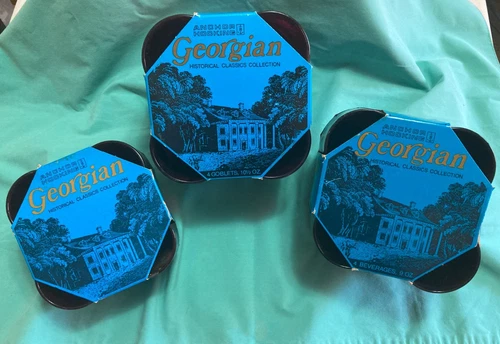 VTG Anchor Hocking Georgian RUBY RED *12* Glasses: Goblet Beverage Juice NEW NIP