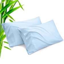 King Size Bamboo Rayon Cooling Pillow Cases 2 Pack Breathable Envelope Closure