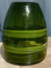 VETRO ARTISTICO DI MURANO Sasso Vaso Luciano Gaspari Salviati Verde vortice anni '60 Vintage