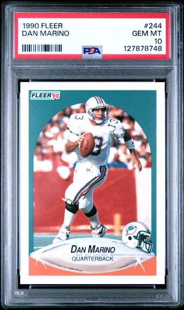 1990 Fleer #244 Dan Marino Card PSA 10 GEM MT HOF Miami Dolphins - Low Pop