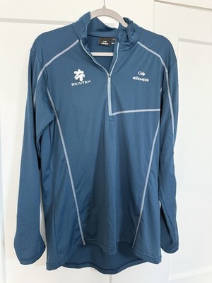 Eider Men s Quarter Zip XL Ski Utah Mid weight Pullover Blue Perfect Condition