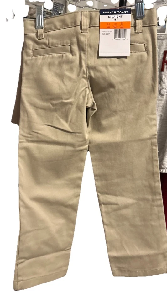 Paquete de 2 piezas pantalones de pierna recta French Toast para niños talla 5 nuevos con etiquetas + pantalones cortos izod caqui Foto 2 de 4
