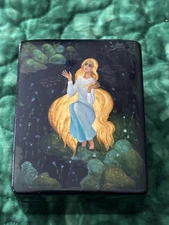 USSR MOSCOW OLYMPIC GAMES 1980 FEDOSKINO LACQUER BOX 22K GOLD SIGNED Authentic