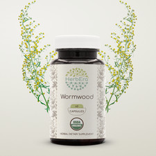 HerbEra Wormwood 60/120 Capsules, 400 mg, Organic Artemisia absinthium 