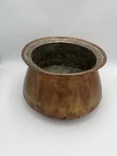 Vintage Large 10.5”dia Copper Cauldron Pot