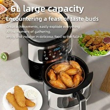 Viqtta 6-Qt Digital Window Air Fryer with 12 Presets & Guided Cooking