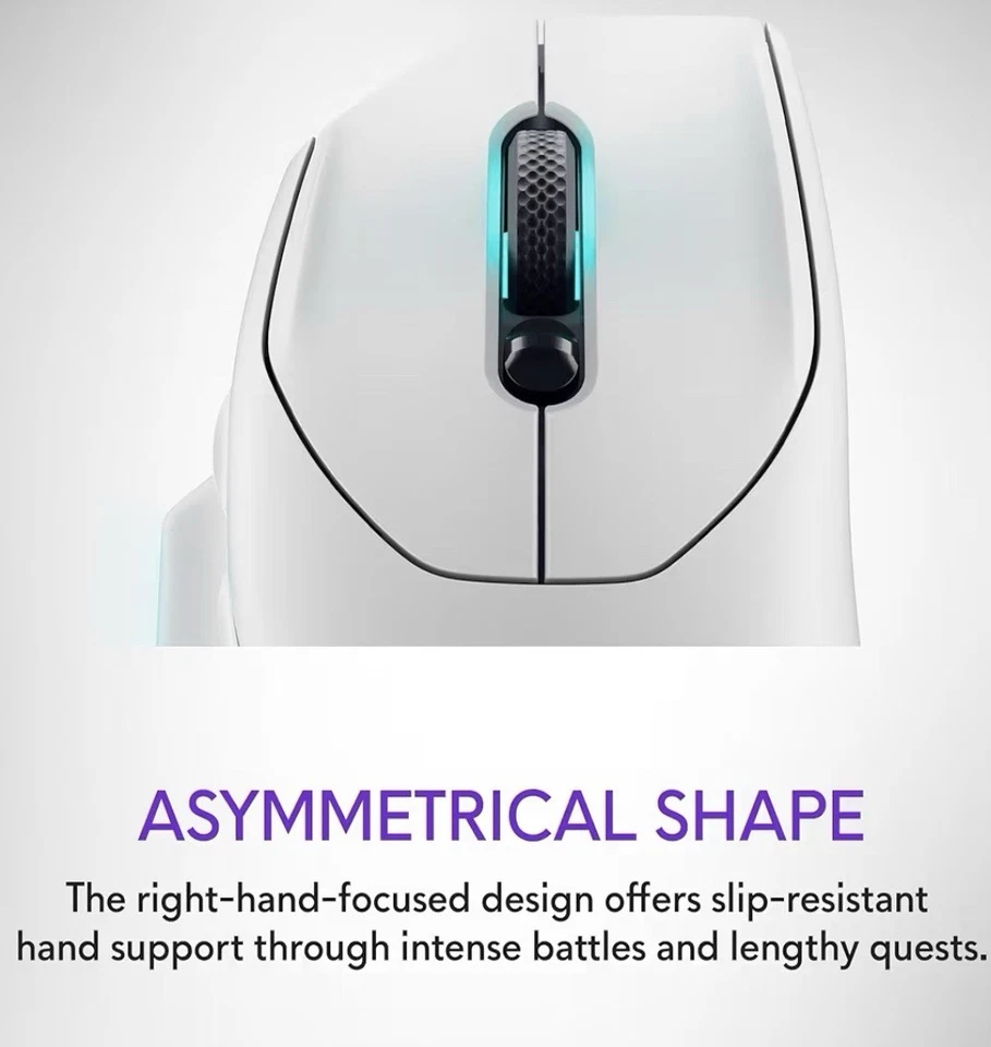 Alienware Dell AW620M Wireless Optical Gaming Mouse Lunar Light NEW IN BOX - Image 3 of 4