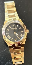 Versus by Versace Men's Gold Stainless Steel Quartz Watch Black Dial Box