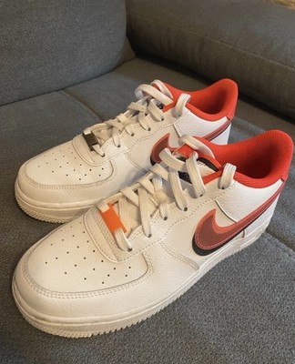 Nike Air Force 1 Double Swoosh Gr. 38 Schwarz Rot