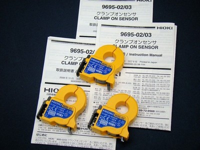 HIOKI Electric 9695-02 Klemmsensor 3er Set Gebraucht Getestet aus Japan
