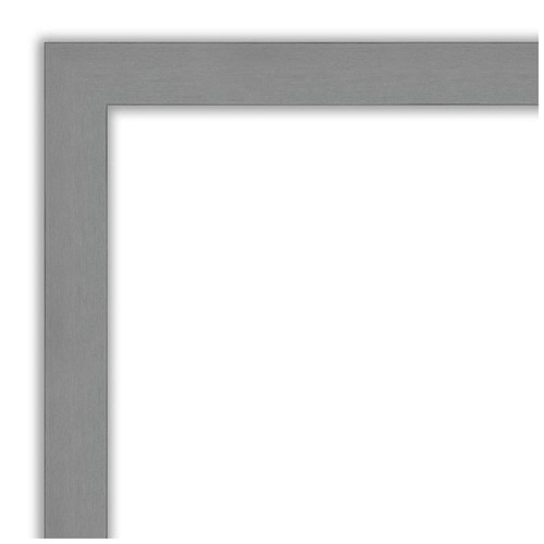Amanti Art Medium Rectangle Brushed Silver Metallic Beveled Glass Modern Mirror - Picture 4 of 9