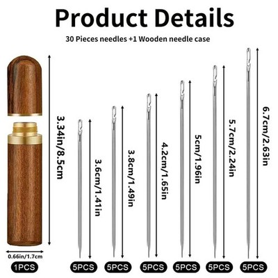 Sewing Needles Self-threading Stainless Steel Blind Stitch Hand Needles 30pcs