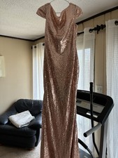 Prom Dress Rose Gold Sequin