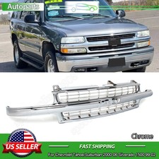Chrome Front Grille For 1999-2002 Chevy Silverado 1500 2000-2006 Tahoesuburban