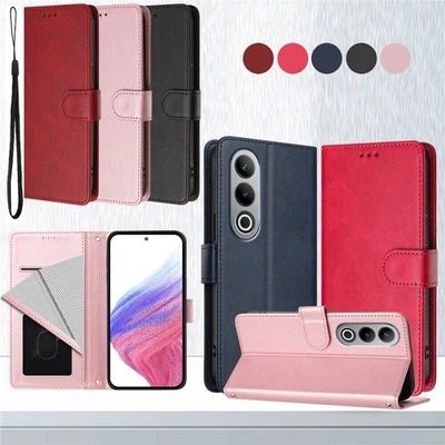 Für Samsung S25 S24 FE S23-20 Ultra Plus Case Leder-Geldbörsen-Hülle mit Armband - Bild 1 von 4