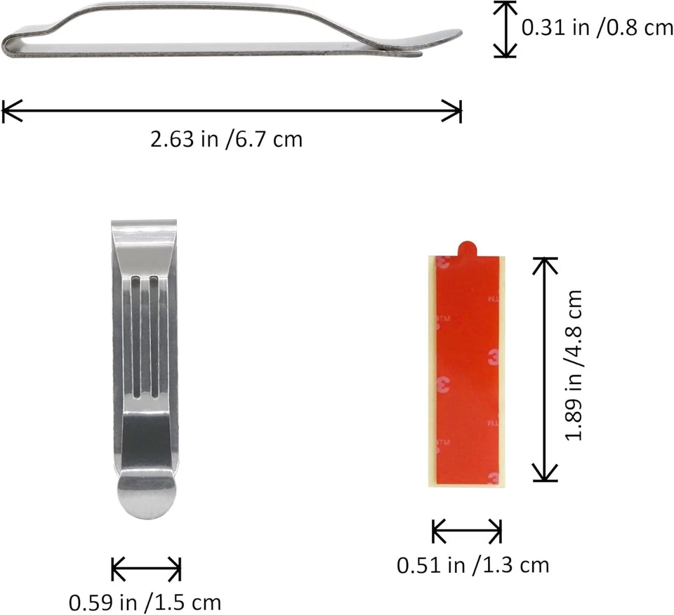 通用可连接口袋夹 2 包粘合不锈钢皮带夹适用于 S — 第 2/4 张图片