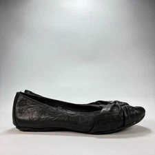 Born Lilly Knot Front Slip On Ballet Flats Black Leather W32114 Women's Size 6.5