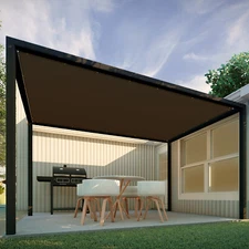 PATIO 2-7FT Brown Sun Shade Sail Straight Edge Rectangle UV-Anti for Canopy Yard