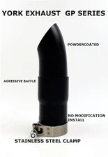 Pair of 38 MM ID UNIVERSAL SHORTY YORK MOTO GP  Slip On MUFFLER black (New)