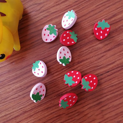 Wood Buttons Craft Wooden Sewing Buttons Clothing Button Strawberry Buttons - Picture 6 of 11