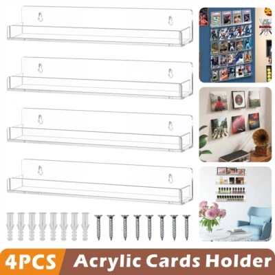 Clear Acrylic Floating Shelves - Invisible Wall Mounted Storage Display Shelf