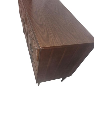 Mid Century Modern “Tavern Walnut” 9 drawer Dresser by Bassett - Picture 5 of 9