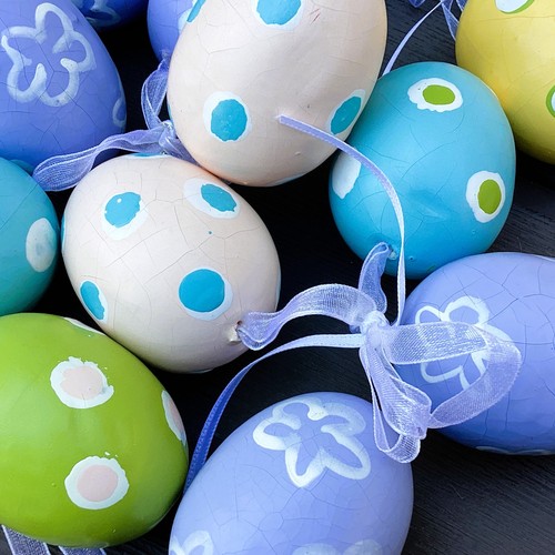 CLEARANCE HL Easter Decor - Pastel Foam Egg Ornaments 24pc - Picture 3 of 9
