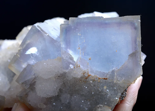284g Natural Phantom Window Blue Purple Cubic Fluorite CLUSTER Mineral Specimen - Picture 8 of 12