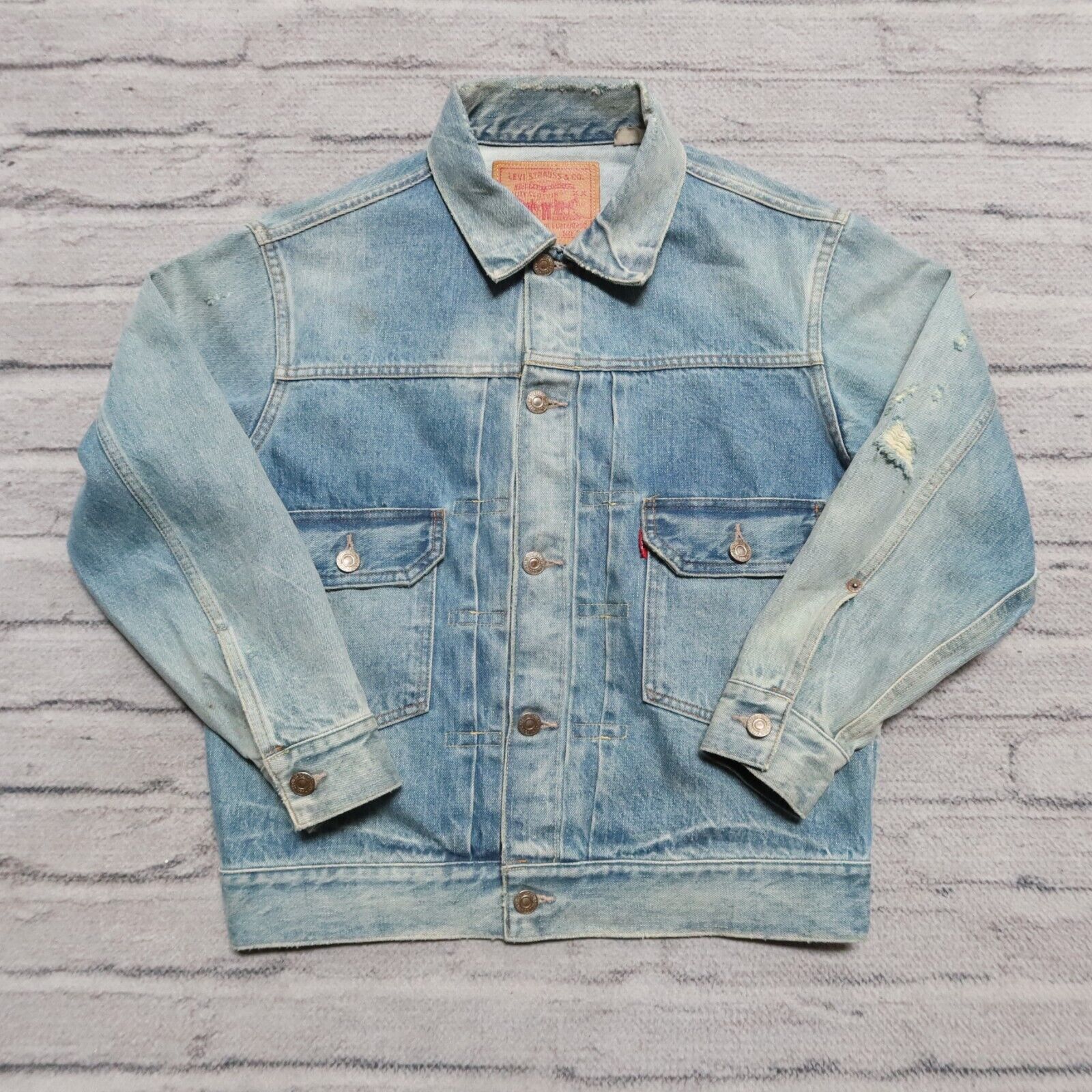 Levis LVC 507XX Type 2 Big E Selvedge Denim Trucker Jean Jacket S Vintage