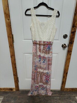 blue paisley print maxi dress Women's Paisley Print Maxi Dress M