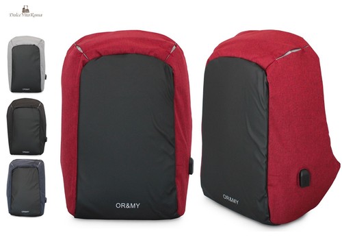 Zaino Uomo Donna Antifurto Lavoro Ufficio Tempo Libero Viaggio Imbottito  con Usb | eBay