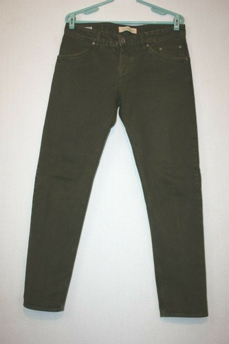 SIVIGLIA Denim Lab Olive Green Button Fly Slim Straight Jeans Sz 32 Italy |  eBay