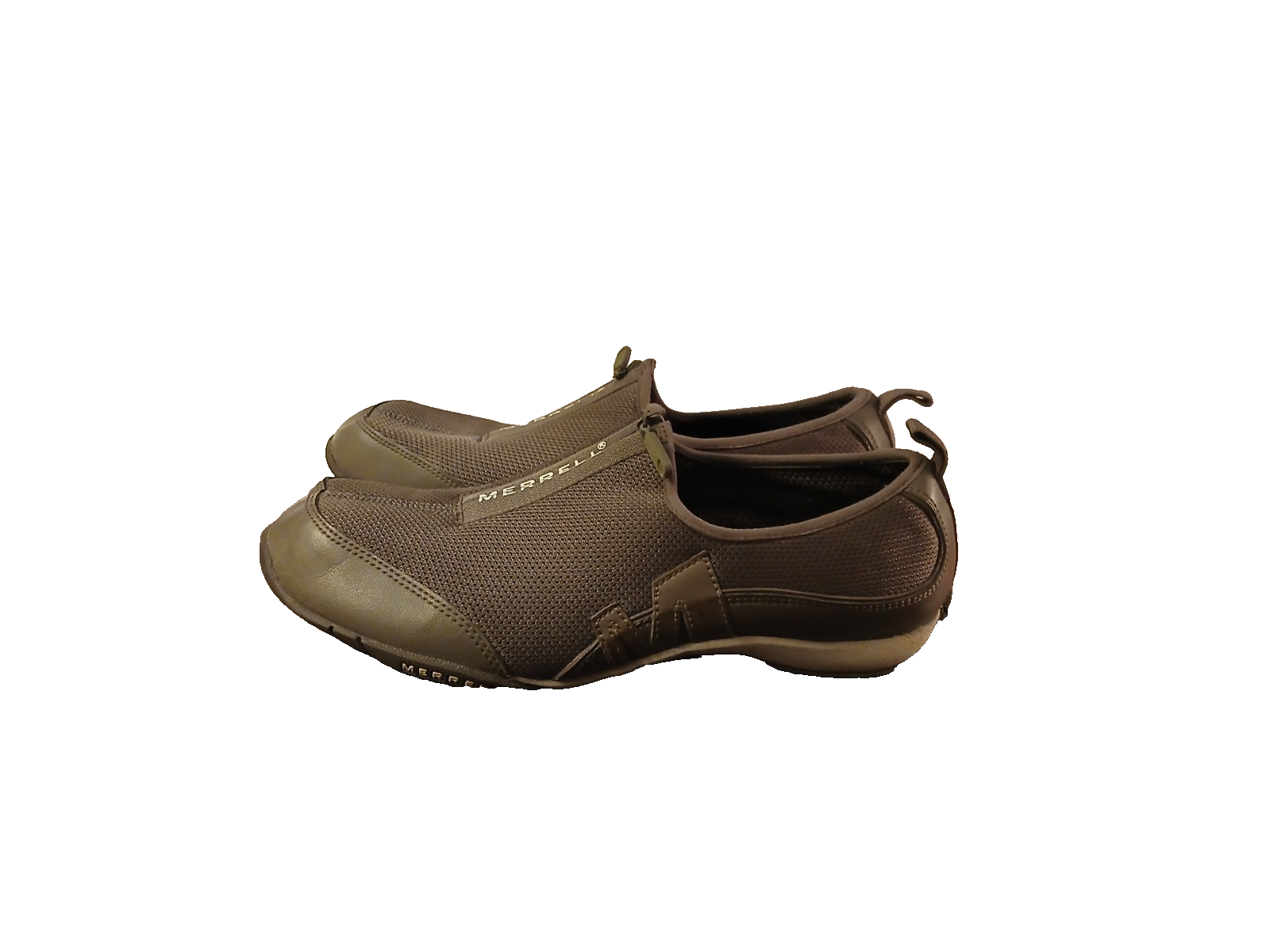 Sneakers da passeggio Merrell Barrado Saybrook da donna US 9 M in pelle marrone con zip a rete