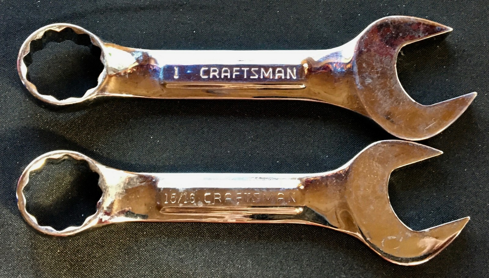 RARE 8 STUBBY CRAFTSMAN SAE HIGH POLISH RAISED PANEL WRENCHES MADE IN