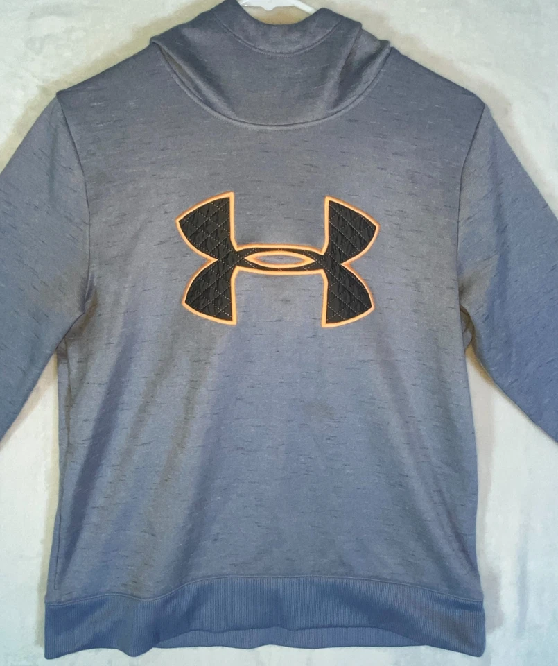 Sudadera con capucha para mujer Under Armour gris cuello falso medio capucha 1317891-037 *leer Foto 2 de 4