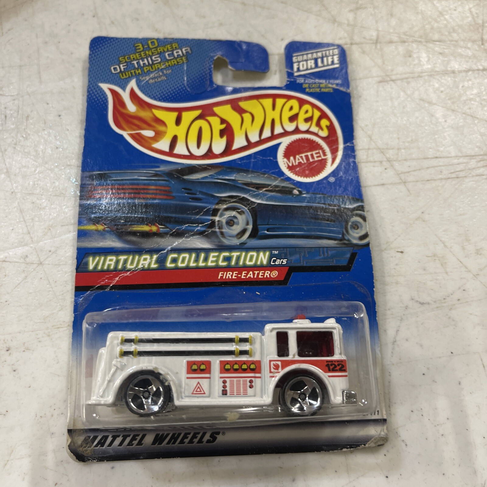 2000 Hot Wheels Virtual Collection Fire-Eater White Collector #145 Die-Cast