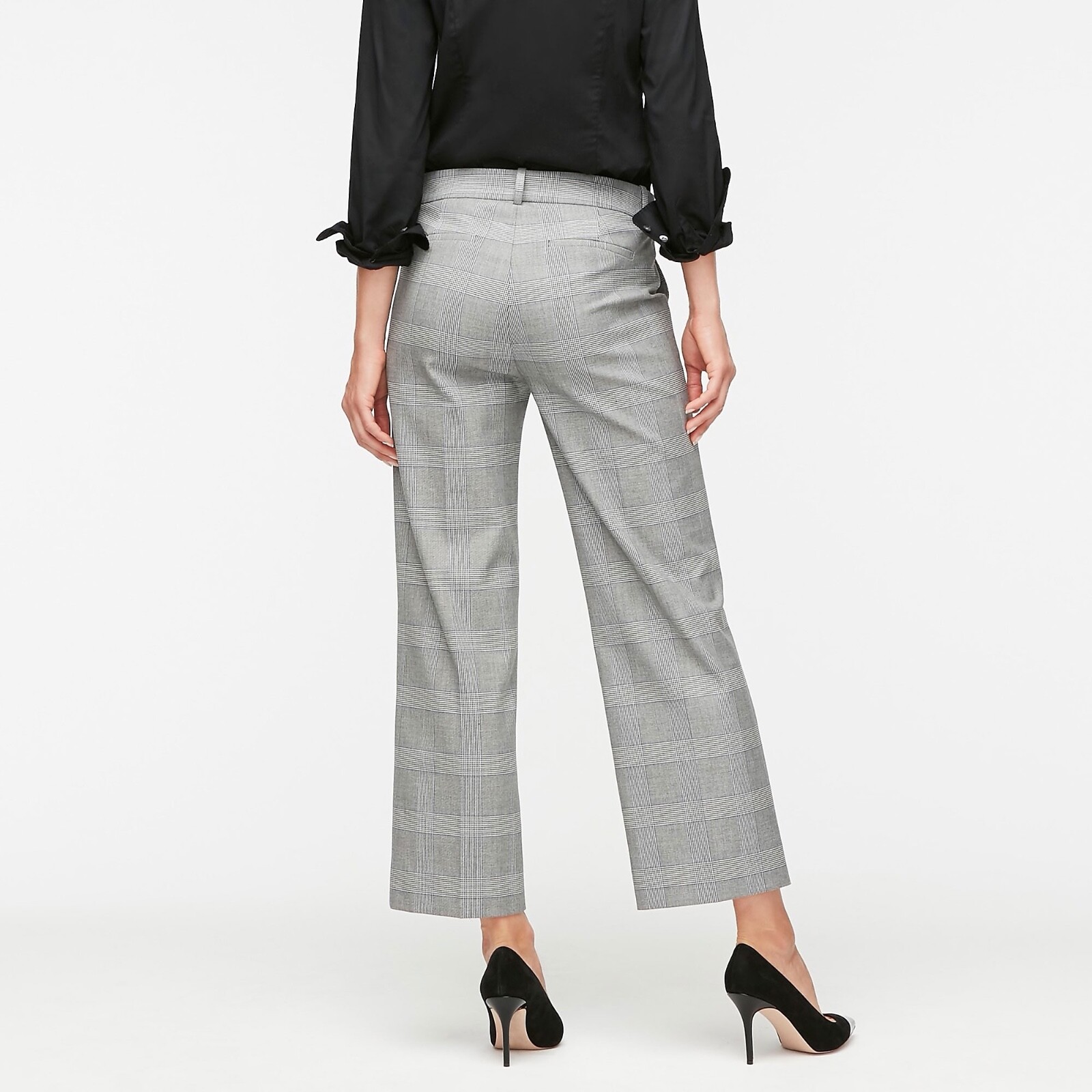 J Crew NWT $125.50 High-Rise Peyton Wide-Leg Pant in Glen Plaid | Sz 0 ...