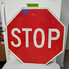 Stop Sign 30" Authentic Retired Street Traffic Road Sign Lot 12-441