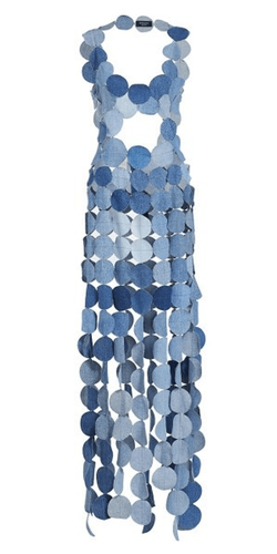 NWT A.W.A.K.E. MODE Upcycled Denim Multi Circle Dress FR 38 / US 4 AWAKE - Picture 6 of 16