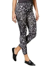 L56 First Looks Black Women's Kiss Script Seamless Skimmers Leggings