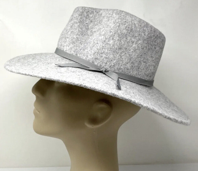 NWT Brixton Hat Tillys Womens Emma Wool Felt Fedora Hat Light Gray OS One Size NWT Brixton Hat Womens Emma Wool Felt Fedora Hat Light Gray  main image 2