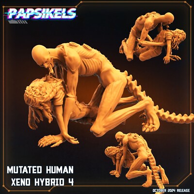 Mutated Human Xeno Hybrid 4 Papsikels Miniature AvP Aliens Romulus